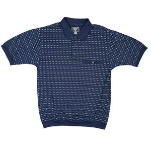 Classics By Palmland Polo Shirt Mens Medium M Navy Blue Grandpa Golf Casual
